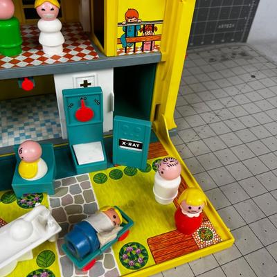 Fisher Price School House with Children's and the Covid Masked Nurse 