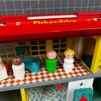 Fisher Price School House with Children's and the Covid Masked Nurse 