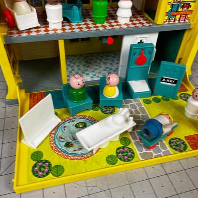 Fisher Price School House with Children's and the Covid Masked Nurse 