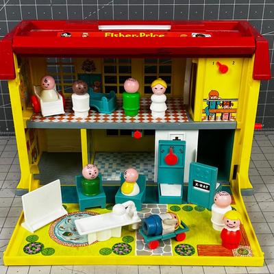 Fisher Price School House with Children's and the Covid Masked Nurse 