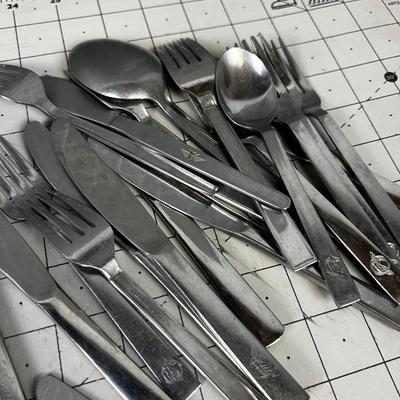Bunch of Stainless Utensil, most with Airline Logs From European Airlines. 