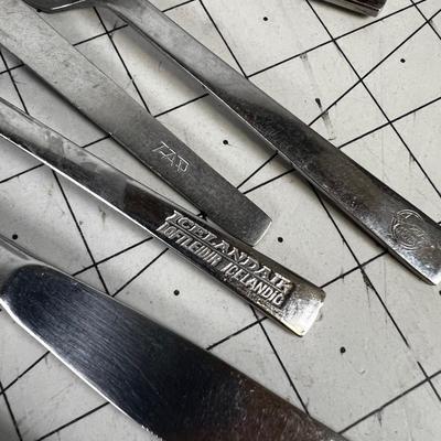 Bunch of Stainless Utensil, most with Airline Logs From European Airlines. 