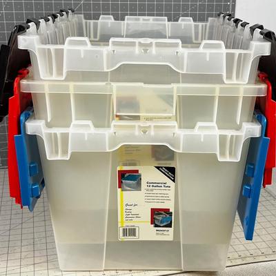 (3) 12 Gallon Commercial Totes 