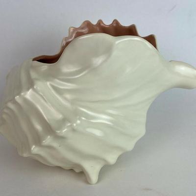 White Ceramic Shell Conch Planter or Bowl