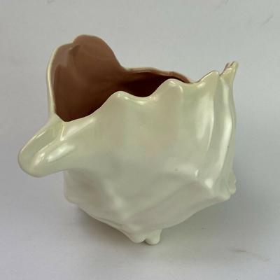 White Ceramic Shell Conch Planter or Bowl