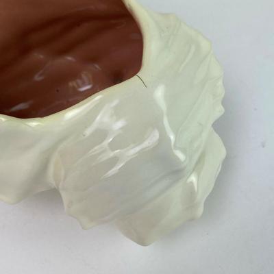 White Ceramic Shell Conch Planter or Bowl