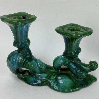 ROYAL HAEGER POTTERY CORNUCOPIA CANDLE HOLDER pair