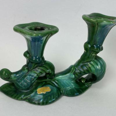 ROYAL HAEGER POTTERY CORNUCOPIA CANDLE HOLDER pair
