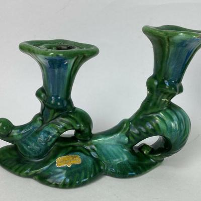 ROYAL HAEGER POTTERY CORNUCOPIA CANDLE HOLDER pair