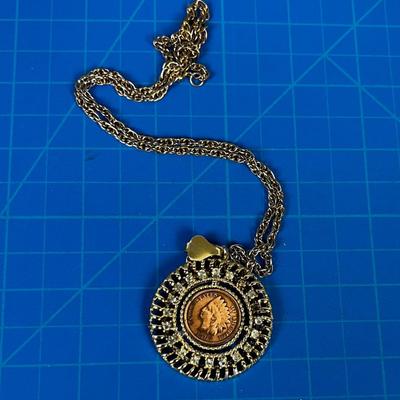 Indian Head Penny Pendant with Chain 