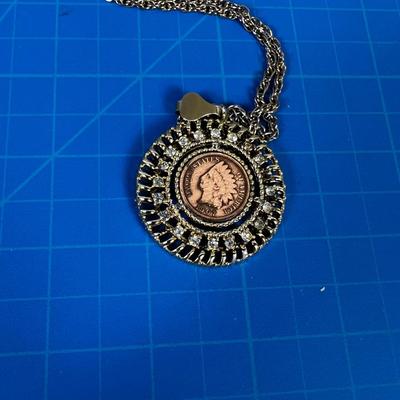 Indian Head Penny Pendant with Chain 