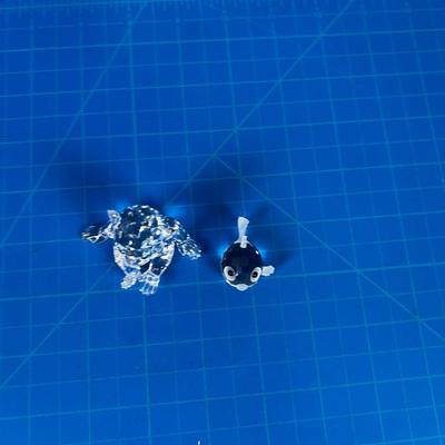 Darling Swarovski Crystal Fish & Monkey 