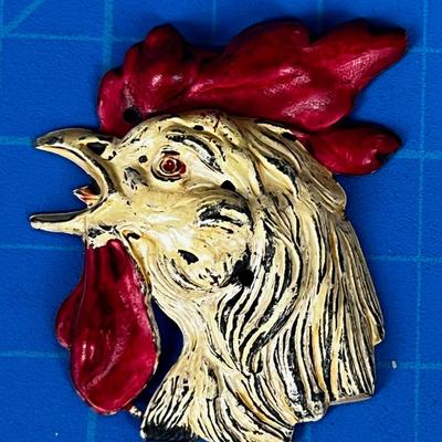 Collectible Metal Applique ROOSTER HEAD. AWESOME