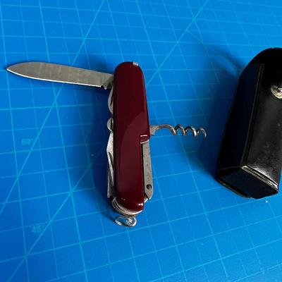 Swiss Army Style Pocket Knife with Case 