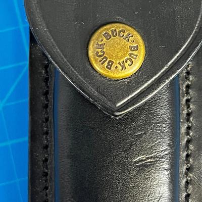Vintage BUCK 110 Folding Knife with Leather Case, Itâ€™s a Beauty! 
