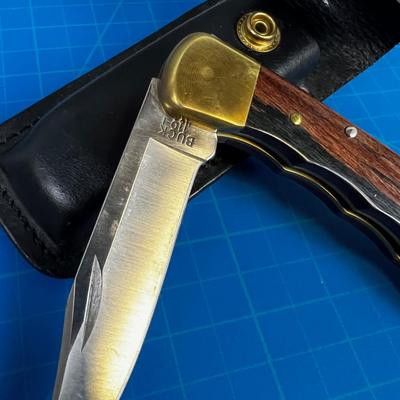 Vintage BUCK 110 Folding Knife with Leather Case, Itâ€™s a Beauty! 