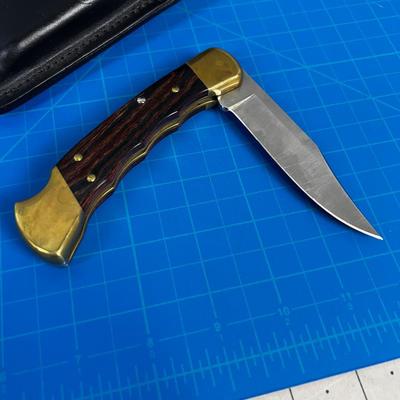 Vintage BUCK 110 Folding Knife with Leather Case, Itâ€™s a Beauty! 
