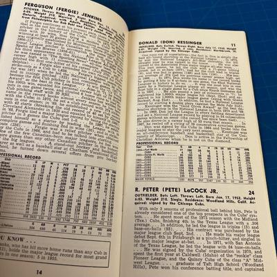 1973 Chicago Cubs Official Roster Book