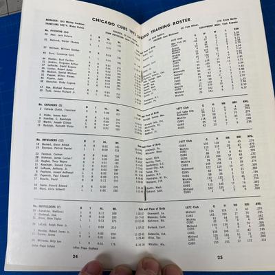 1973 Chicago Cubs Official Roster Book