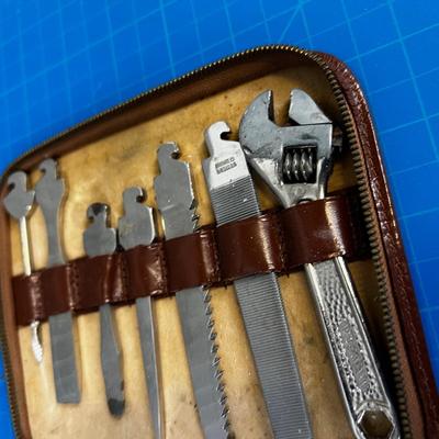 Vintage Leather cased TRAVEL TOOL KIT