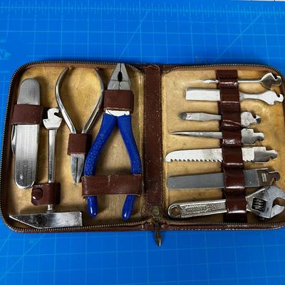 Vintage Leather cased TRAVEL TOOL KIT