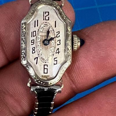 Antique STAR WATCH Swiss Made. THE BEST!!! 14K White Gold 