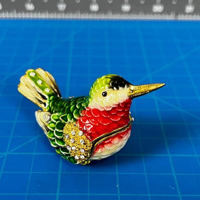 Enameled and bejeweled HUMMINGBIRD Box, NEAT!!