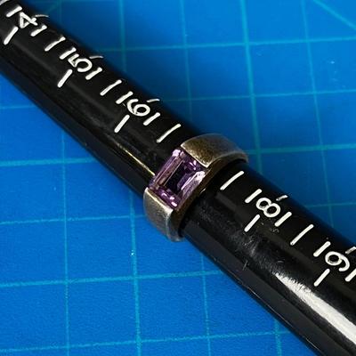 925 Amethyst Rectangular Cut