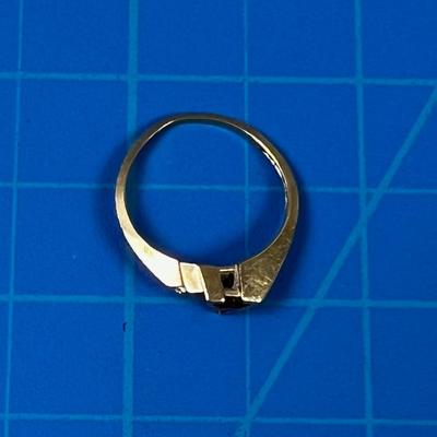 14 K Gold with Small Cut Ruby Triangle Gem Stone