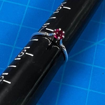 Antique Possibly Platinum Ruby Solitaire 