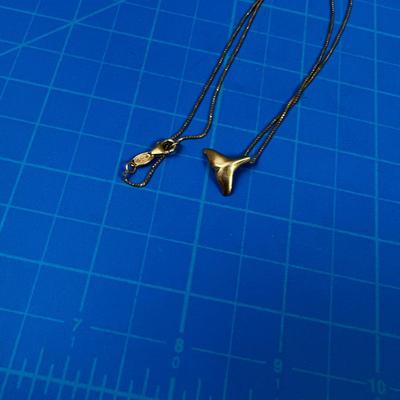 14 K Whale Tail Pendant on a chain. DARLING 