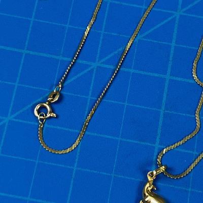 14 K Gold Chain with a 10 K Kangaroo Pendant 