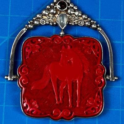 925 silver and Cinnabar Pendant by SAJEN 
