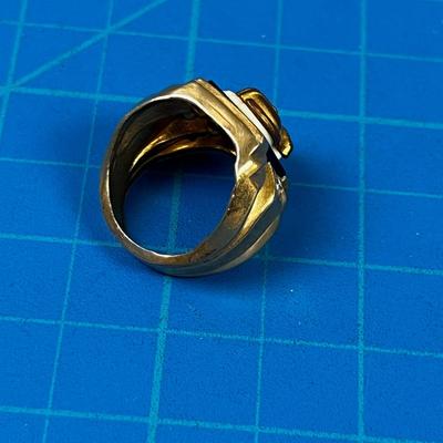 Gold Toned Ring Men's with a KNIGHT 