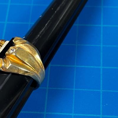 Gold Toned Ring Men's with a KNIGHT 