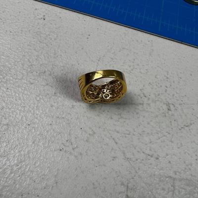 (3) Bejeweled GOLD Toned Rings Inscribed Special. 