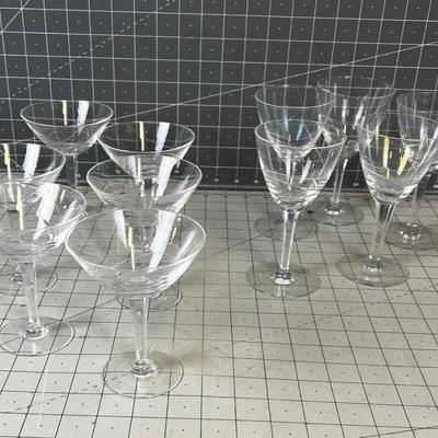 Crystal Wine (5) and Champaign Glasses (6) 