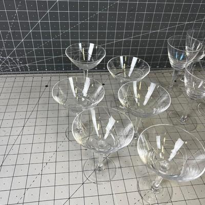 Crystal Wine (5) and Champaign Glasses (6) 