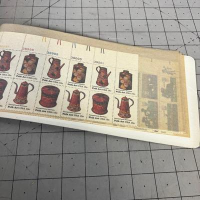 Stamp Book Collection Of Unused Postage Stamps Mostly .13 Cent Stamps