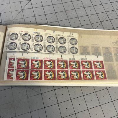 Stamp Book Collection Of Unused Postage Stamps Mostly .13 Cent Stamps
