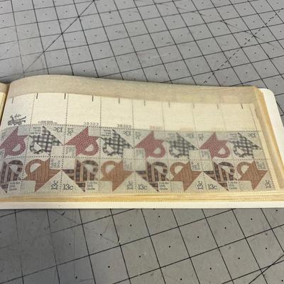 Stamp Book Collection Of Unused Postage Stamps Mostly .13 Cent Stamps