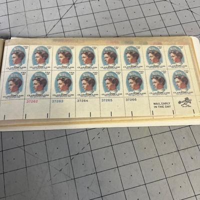 Stamp Book Collection Of Unused Postage Stamps Mostly .13 Cent Stamps