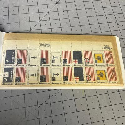 Stamp Book Collection Of Unused Postage Stamps Mostly .13 Cent Stamps