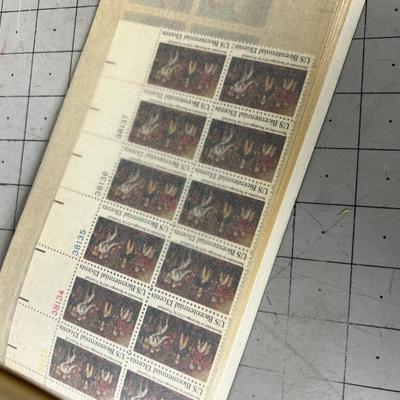 Stamp Book Collection Of Unused Postage Stamps Mostly .13 Cent Stamps