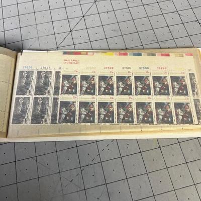 Stamp Book Collection Of Unused Postage Stamps Mostly .13 Cent Stamps