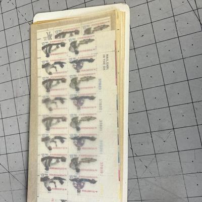 Stamp Book Collection Of Unused Postage Stamps Mostly .13 Cent Stamps