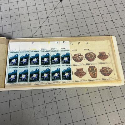 Stamp Book Collection Of Unused Postage Stamps Mostly .13 Cent Stamps