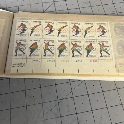 Stamp Book Collection Of Unused Postage Stamps Mostly .13 Cent Stamps