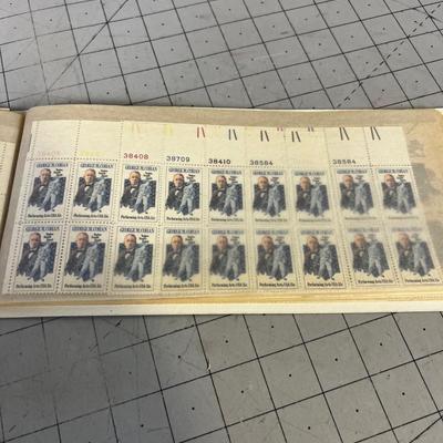 Stamp Book Collection Of Unused Postage Stamps Mostly .13 Cent Stamps