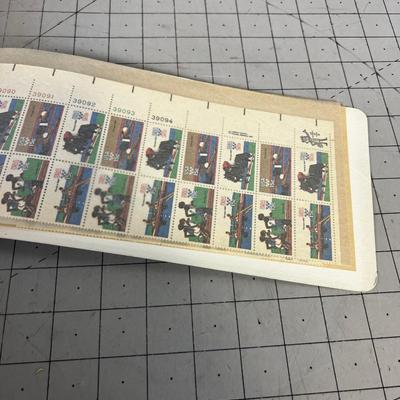 Stamp Book Collection Of Unused Postage Stamps Mostly .13 Cent Stamps